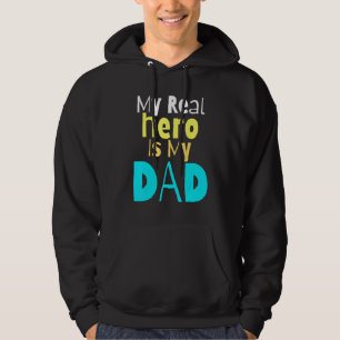Mijn echte held is mijn vader vaders dag Kinder jo Hoodie