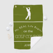 Mijn echte leven begint op de Golfcursus Diepe Lim Golfhanddoek (Insitu)
