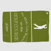 Mijn echte leven begint op de Golfcursus Diepe Lim Golfhanddoek (Horizontaal)