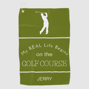 Mijn echte leven begint op de Golfcursus Diepe Lim Golfhanddoek