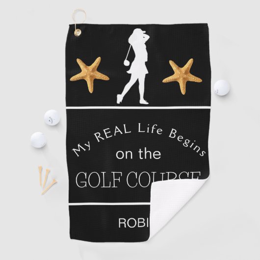 Mijn echte leven begint op de Golfcursus Golfhanddoek (Insitu)