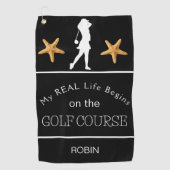 Mijn echte leven begint op de Golfcursus Golfhanddoek (Voorkant)