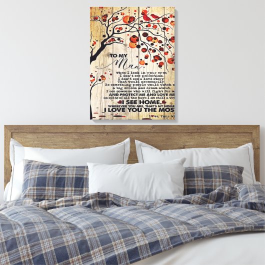 Mijn echtgenoot Gift | Brief voor hem | Canvas Afdruk (Insitu (Slaapkamer))