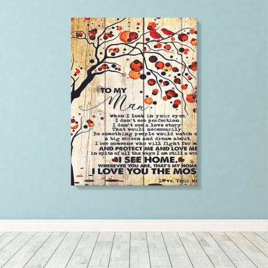 Mijn echtgenoot Gift | Brief voor hem | Canvas Afdruk (Insitu (Houten vloer))