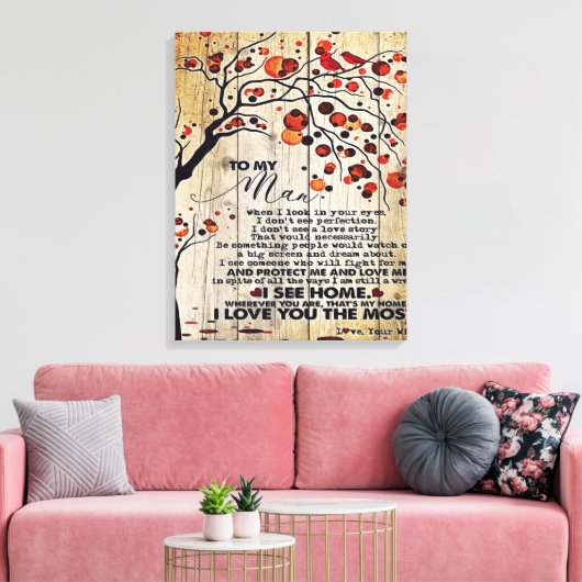 Mijn echtgenoot Gift | Brief voor hem | Canvas Afdruk (Insitu (Woonkamer))