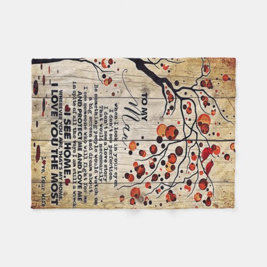 Mijn echtgenoot Gift | Brief voor hem | Fleece Deken (Voorkant (Horizontaal))