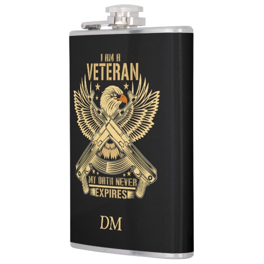 Mijn eed eindigt nooit met Eagle Veteran Heupfles (Links)