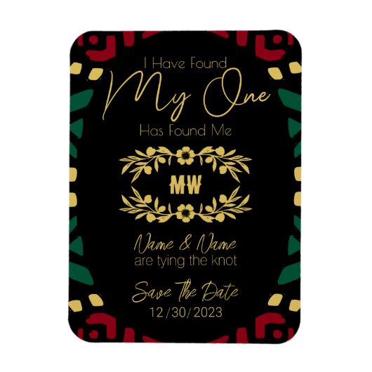 MIJN ÉÉN heeft me Tribal Black Weddenschap Magnet  Magneet (Verticaal)