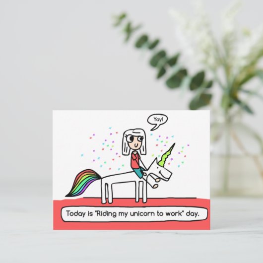 Mijn eenhoorn leiden briefkaart (Staand voorkant)