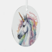 Mijn eenhoorn vriend voor haar metalen ornament (Voorkant Rechts)