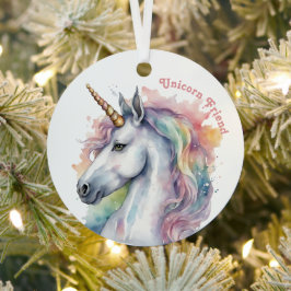 Mijn eenhoorn vriend voor haar metalen ornament
