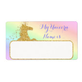 Mijn eenhoornnaam is Label Rainbow & Gold (Voorkant)