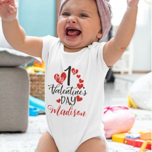 Mijn eerste 1e Valentijnsdag Hartjes Romper