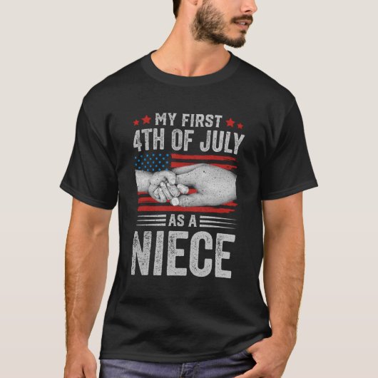 Mijn eerste 4 juli als een nichtje Amerikaanse vla T-shirt (Voorkant)
