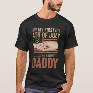 Mijn eerste 4 juli als papa Amerikaanse vlag T-shirt