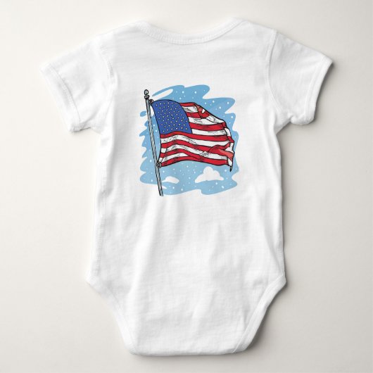 Mijn eerste 4 juli Amerikaanse vlag Patriottisch Romper (Achterkant)