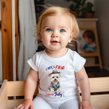 Mijn eerste 4 juli Baby Bodysuit T-shirt