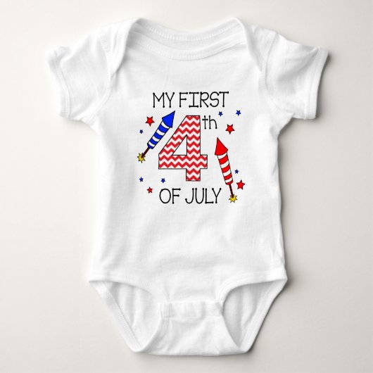 Mijn eerste 4 juli Baby Romper (Voorkant)