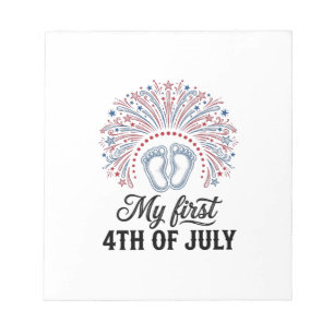 Mijn Eerste 4 juli Baby Voeten Patriottisch Shirt Notitieblok