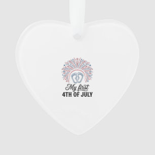 Mijn Eerste 4 juli Baby Voeten Patriottisch Shirt Ornament