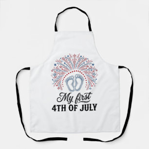 Mijn Eerste 4 juli Baby Voeten Patriottisch Shirt  Schort