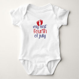 Mijn eerste 4 juli Mooie baby voetafdrukken  Romper