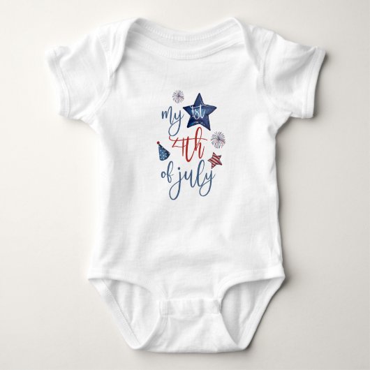 Mijn eerste 4 juli - Naam Baby Bodysuit (Voorkant)