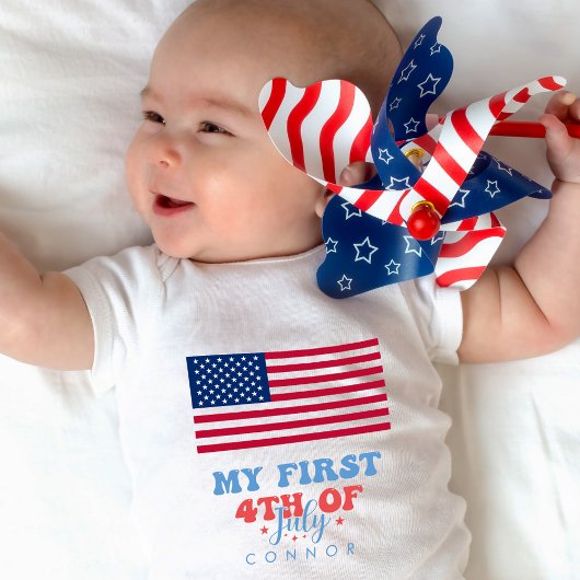 Mijn eerste 4 juli Patriottische sterren en strepe Romper