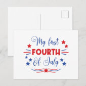 Mijn eerste 4 juli uitnodiging briefkaart (Voorkant / Achterkant)