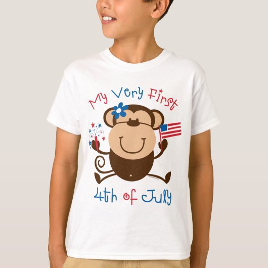 Mijn eerste 4e Girl Monkey Kinder T-shirt (Voorkant)