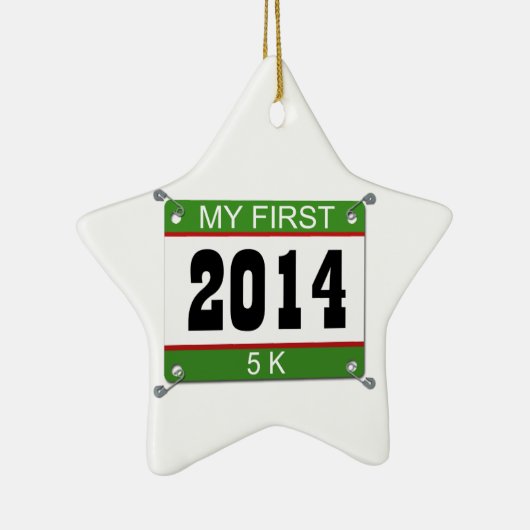 Mijn eerste 5K - 2014 Keramisch Ornament (Rechts)