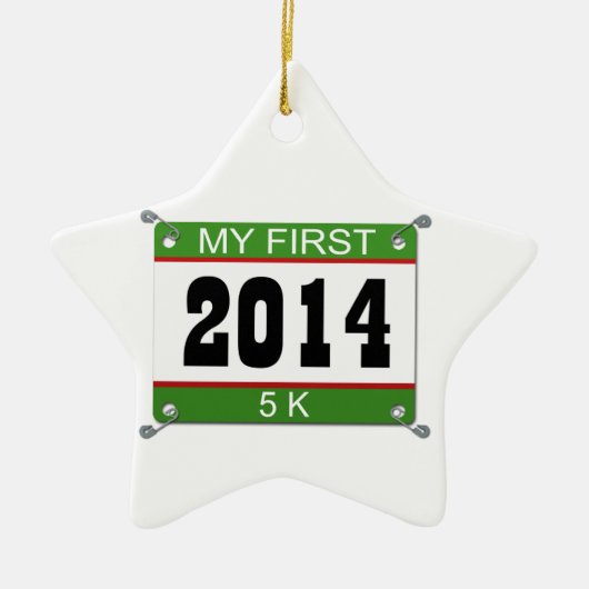Mijn eerste 5K - 2014 Keramisch Ornament (Voorkant)