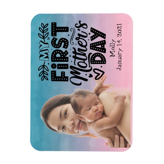 Mijn eerste aangepaste Moederdag Foto Magneet (Verticaal)