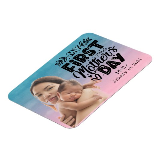 Mijn eerste aangepaste Moederdag Foto Magneet (Linkerzijde)