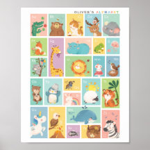 Mijn eerste alfabet ABC Animals Poster