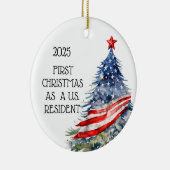Mijn eerste Amerikaanse vlag met kerstmis Keramisch Ornament (Rechts)