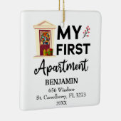 Mijn eerste appartement 2022 Aangepaste namen en a Keramisch Ornament (Rechts)