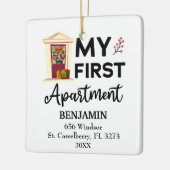 Mijn eerste appartement 2022 Aangepaste namen en a Keramisch Ornament (Links)