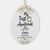 Mijn eerste appartement 2022 met Waterverf bloemen Keramisch Ornament (Rechts)