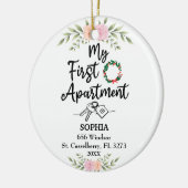 Mijn eerste appartement 2022 met Waterverf bloemen Keramisch Ornament (Links)