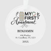 Mijn eerste appartement 2024 gepersonaliseerde gif ornament (voorkant)
