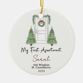Mijn Eerste Appartement Aangepaste Naam & Adres Keramisch Ornament