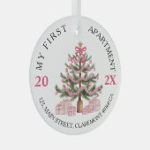 Mijn eerste appartement houdt sake roze coquette glas ornament (Voorkant Rechts)