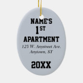 Mijn eerste appartement, huis of condo keramisch ornament (Achterkant)