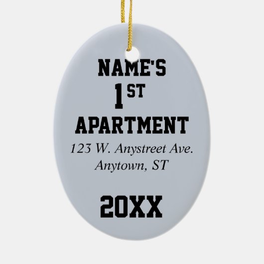Mijn eerste appartement, huis of condo keramisch ornament (Achterkant)