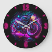 Mijn eerste auto was een motor | fietsenneon grote klok (Voorkant)