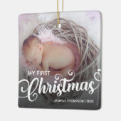 Mijn eerste Baby kerstfoto Keramisch Ornament (Links)
