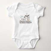 Mijn eerste Baby met kerstcadeaurendierscript Romper (Voorkant)