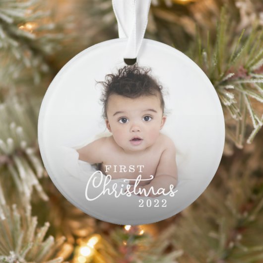 Mijn eerste Baby met Kerstmis 2 Foto met Jaar Ornament (Boom)