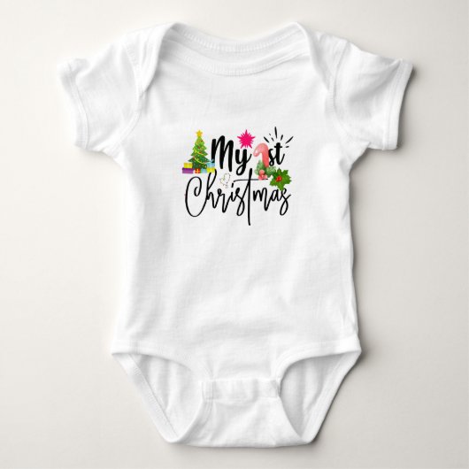 mijn eerste baby voor kerstmis romper (Voorkant)